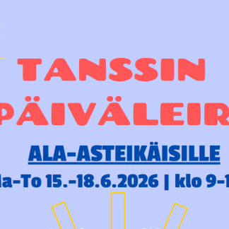 Tanssin päiväleiri 15.-18.6.2026 klo 9-12